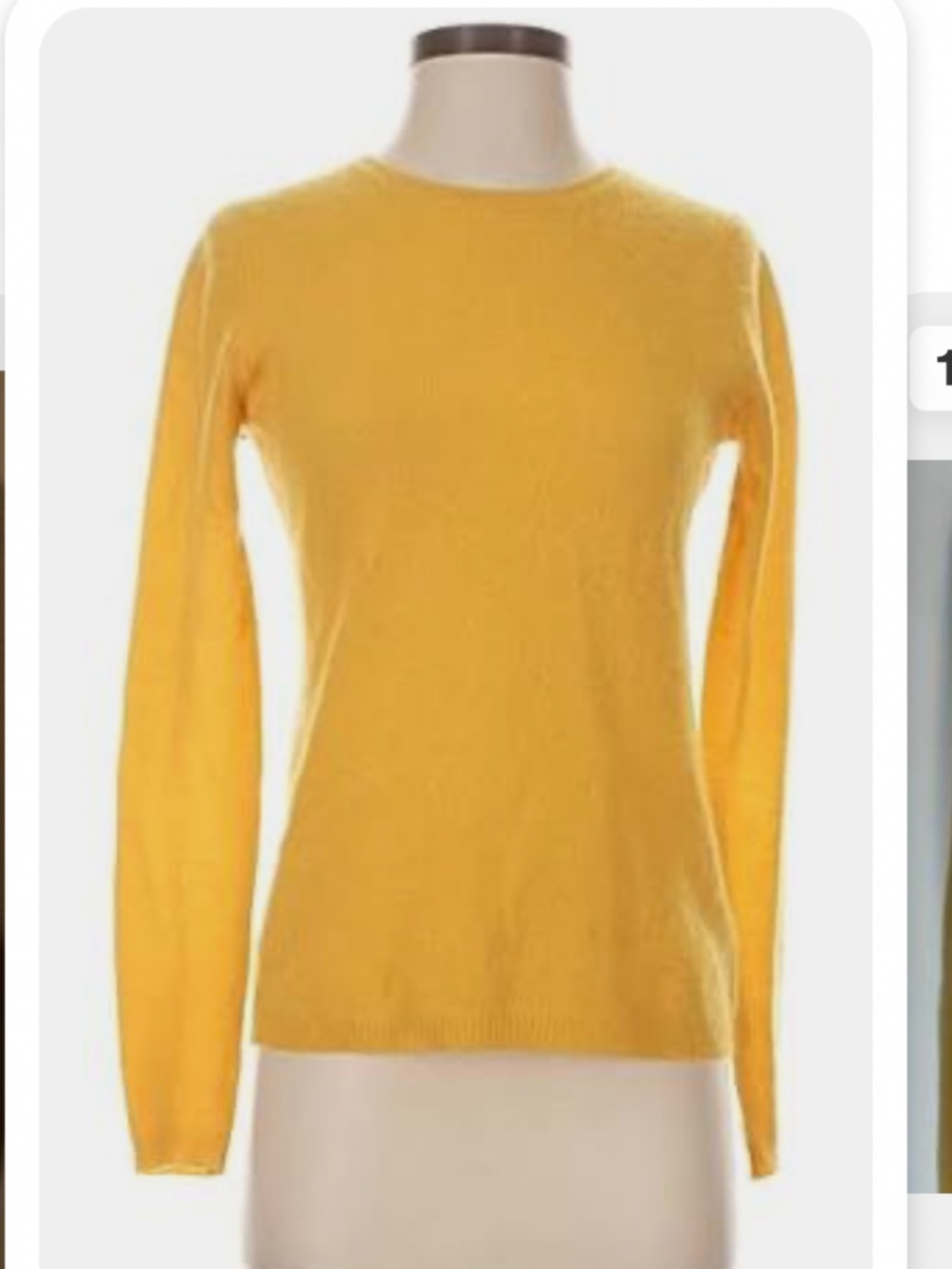 Ellen Tracy 100% Cashmere Sweater in Mustard Yellow   Fall/Basic